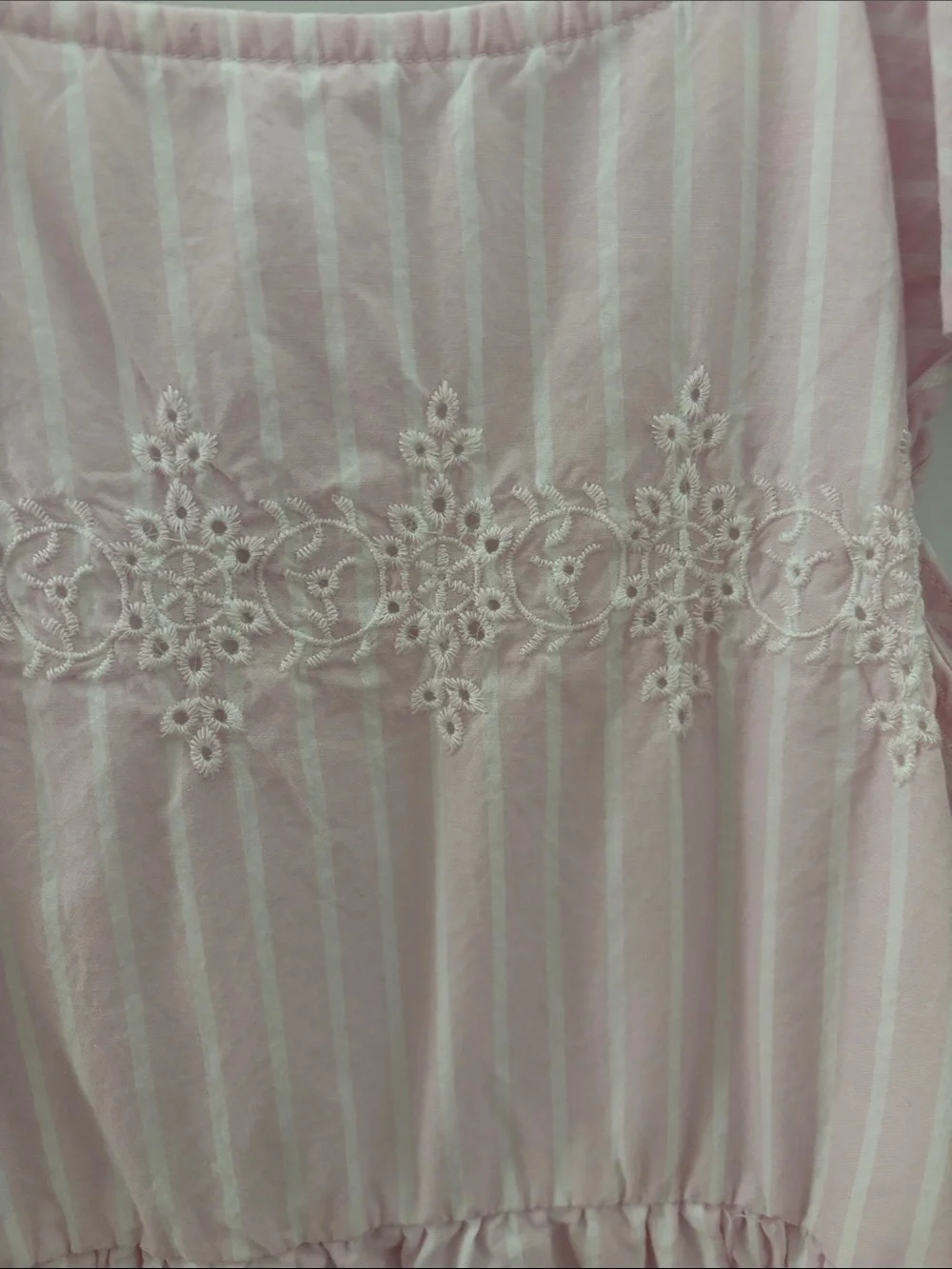 GAP Girls Light Pink Striped Eyelet Sundress
